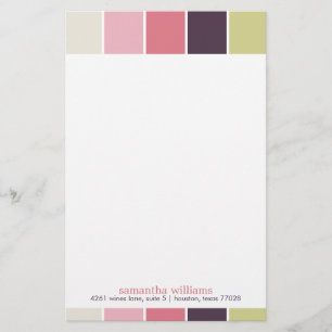 Pink Purple Green Modern Decorative Color Blocks Stationery