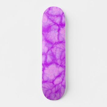 Pink Purple Groovy Tie Dye Skateboard by TabbyGun at Zazzle