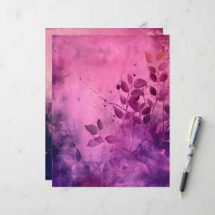 Pink & Purple Grungy Background Scrapbook Paper
