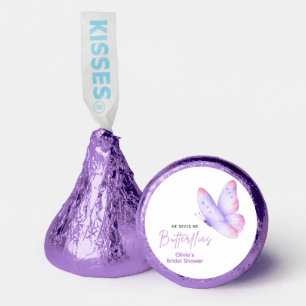 Pink Purple He Gives Me Butterflies Bridal Shower Hershey®'s Kisses®