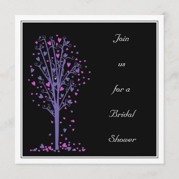 Pink & Purple Heart Tree : Shower Invitation by luckygirl12776 at Zazzle