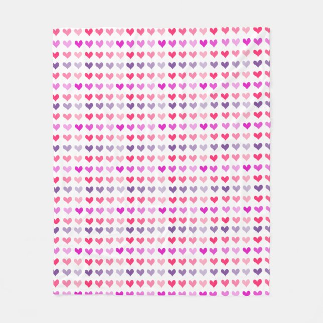 Pink & Purple Hearts Cozy Valentine's Day Blanket (Front)