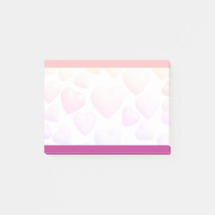 Pink + Purple Hearts on Personalized Custom 3m Post-it Notes