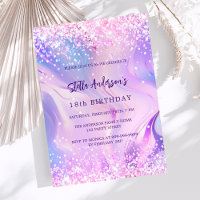 Pink purple holographic birthday