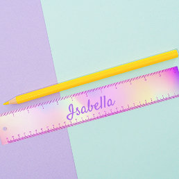 Pink purple holographic name girl ruler