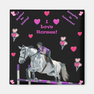 Pink & Purple Horse Jumper Magnet