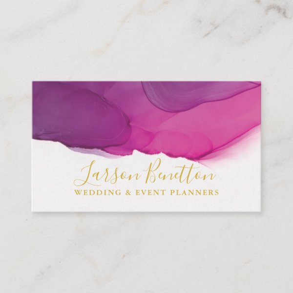 Pink & Purple Inkwell Business Card