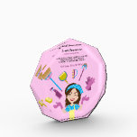 Pink Purple Janitorial Cartoon Branding Acrylic Award<br><div class="desc">Pink Purple Janitorial Cartoon Branding</div>