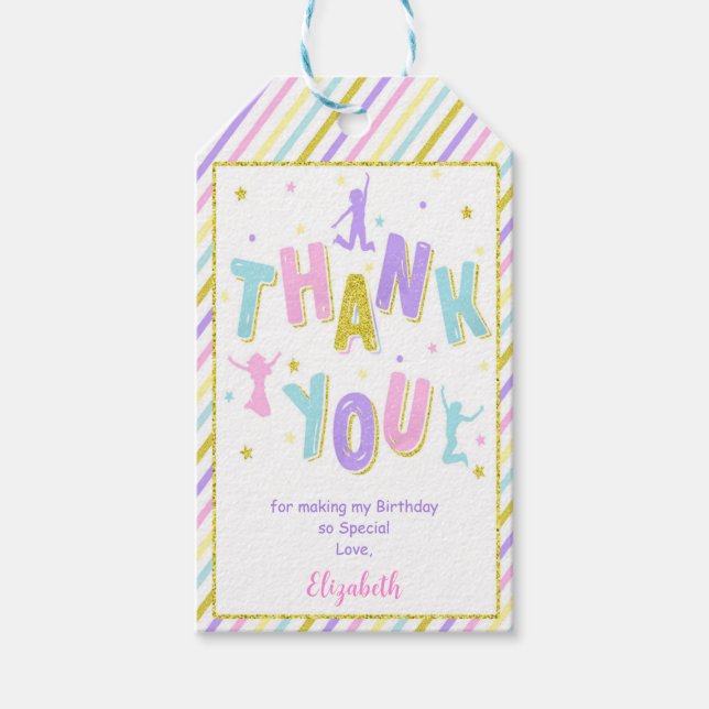 Pink & Purple Jump Gift Tags (Front)