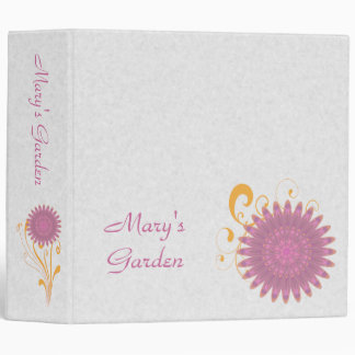 Pink & Purple Kaleidoscope Flower 3 Ring Binder