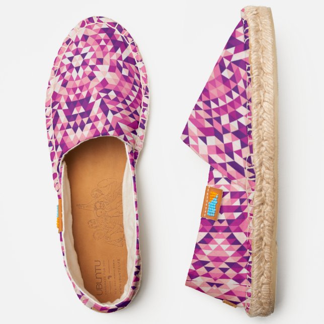 Pink Purple Kaleidoscope Girly Chic | Geometric Espadrilles (Side)