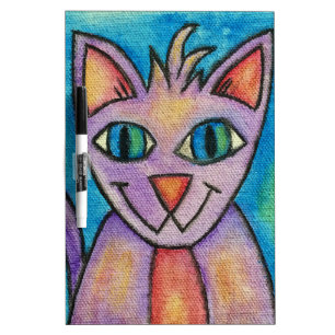 Pink Purple Kitty Cat Dry Erase Board