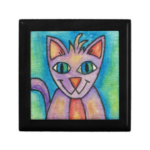 Pink Purple Kitty Cat Jewelry Box