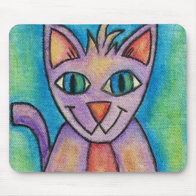 Pink Purple Kitty Cat Mouse Pad (Front)