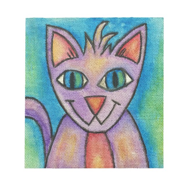 Pink Purple Kitty Cat Notepad (Front)