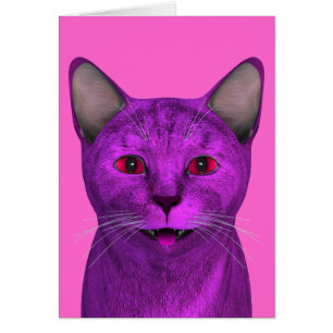 Pink Purple Kitty Face Cards