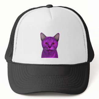 Pink Purple Kitty Face Trucker Hat
