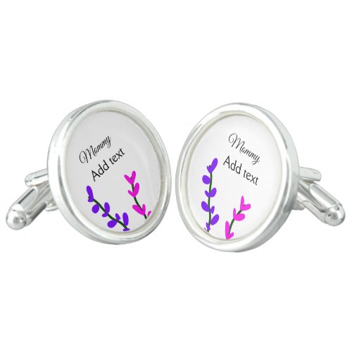 Pink purple lavender mommy mothers day mom gift cufflinks