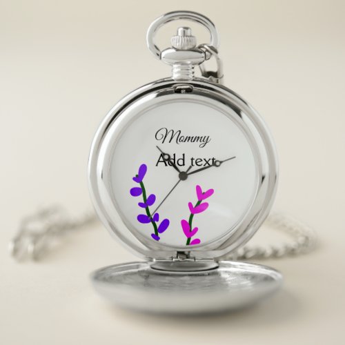 Pink purple lavender mommy mothers day mom gift pocket watch