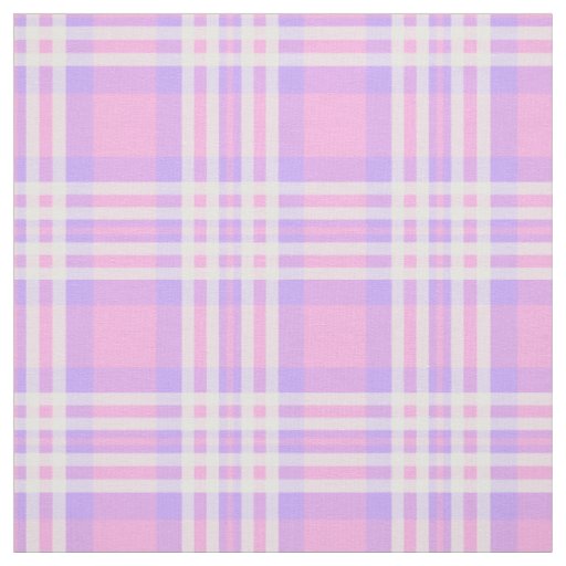 Pink Purple Lavender Plaid Gingham Check Girl Fabric