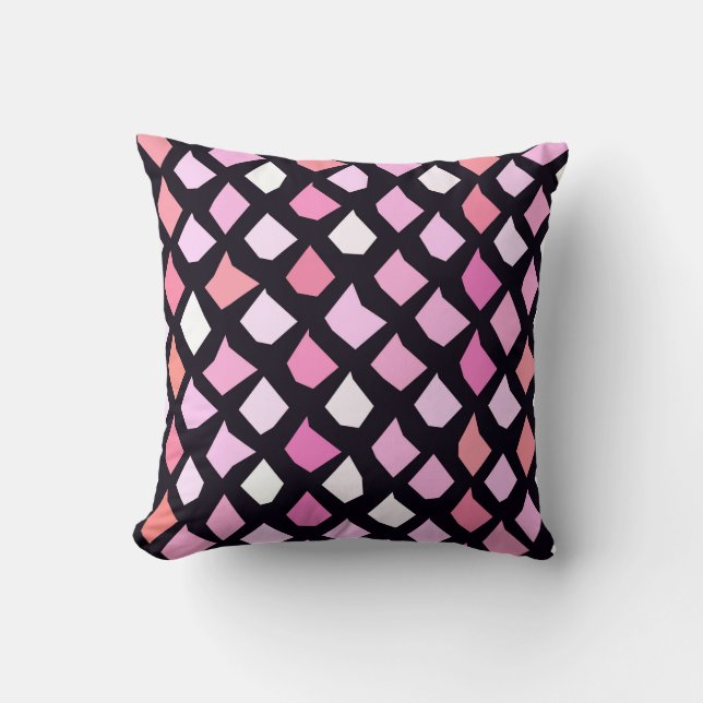Pink Purple Lavender Red Pattern Throw Pillow (Front)