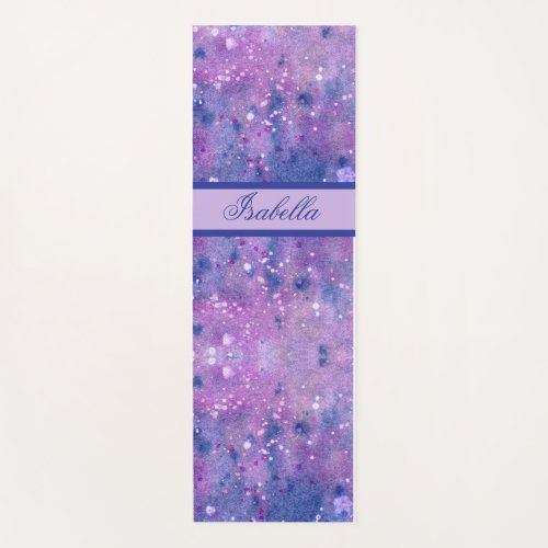 Pink Purple Lavender Watercolor Paint Spatters  Yoga Mat