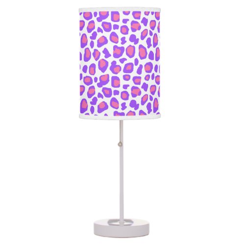 Pink Purple Leopard Print Table Lamp
