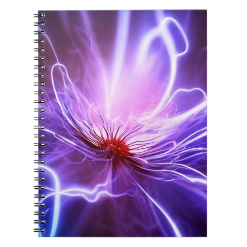 Pink Purple Lightning Flower Spiral Photo Notebook