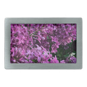 Pink purple lilacs romantic pink floral photo belt buckle