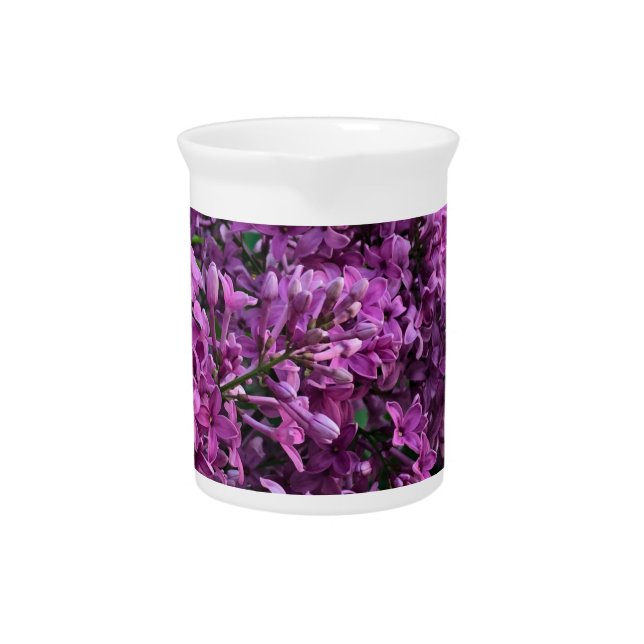 Pink purple lilacs | romantic pink floral photo beverage pitcher (Front)