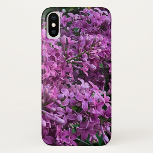 Pink purple lilacs  romantic pink floral photo iPhone x case