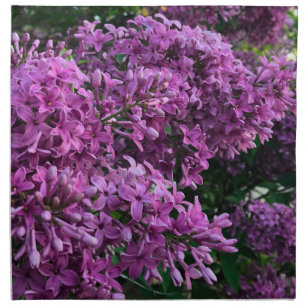 Pink purple lilacs romantic pink floral photo cloth napkin