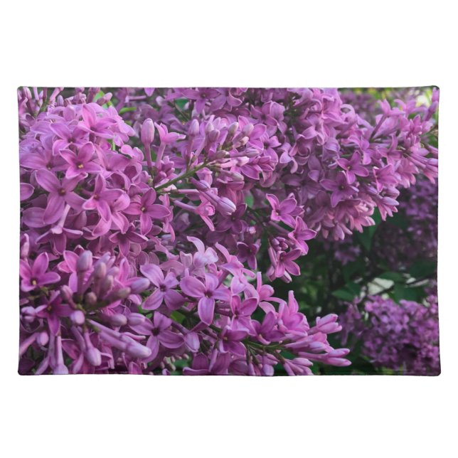 Pink purple lilacs | romantic pink floral photo cloth placemat (Front)