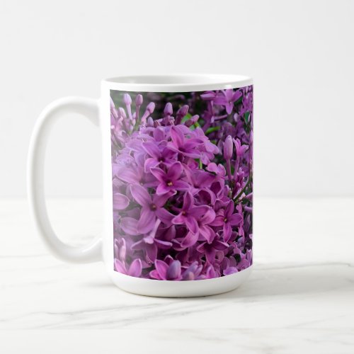 Pink purple lilacs romantic pink floral photo coffee mug
