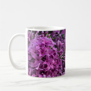 Pink purple lilacs   romantic pink floral photo coffee mug