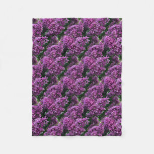 Pink purple lilacs   romantic pink floral photo fleece blanket