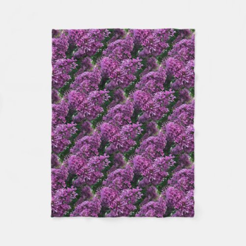 Pink purple lilacs  romantic pink floral photo fleece blanket