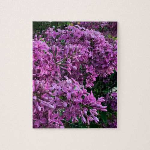 Pink purple lilacs  romantic pink floral photo jigsaw puzzle