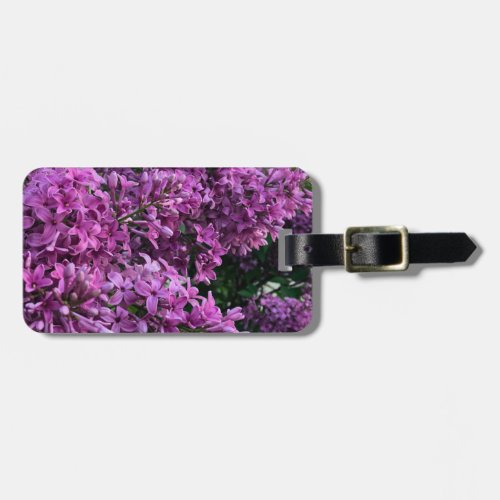 Pink purple lilacs  romantic pink floral photo luggage tag