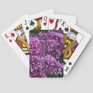 Pink purple lilacs romantic pink floral photo poker cards
