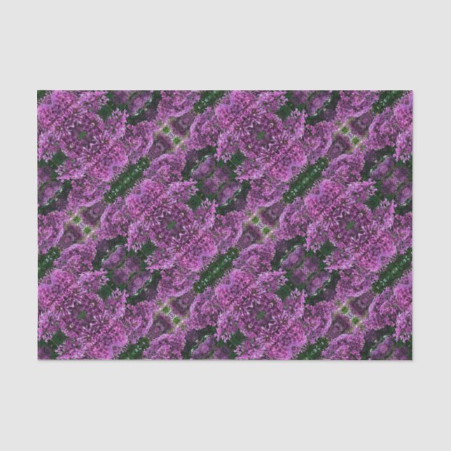Pink purple lilacs | romantic pink floral photo tissue paper (Front)