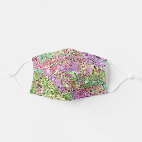 Pink Purple Lime Green Summer Marble Art Pattern Adult Cloth Face Mask
