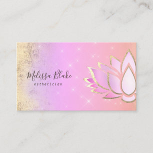 pink purple lotus design business card