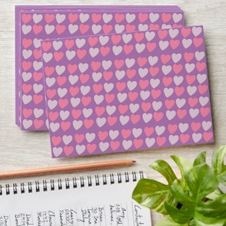 Pink Purple Love Hearts Pattern