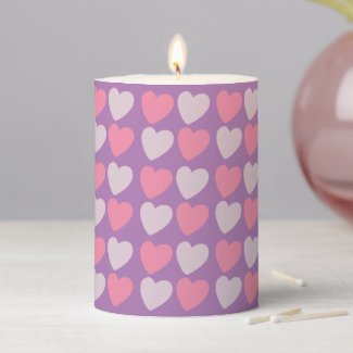 Pink Purple Love Hearts Pattern