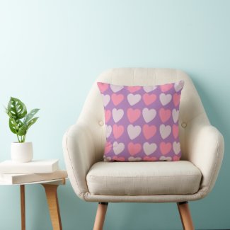 Pink Purple Love Hearts Pattern