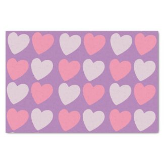 Pink Purple Love Hearts Pattern