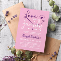 Pink Purple Love Makes A Family Adoption Shower