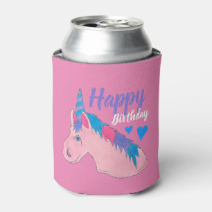 Pink Purple Magical Horse Unicorn Birthday Party Can Cooler