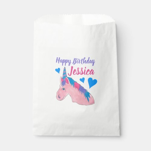 Pink Purple Magical Horse Unicorn Birthday Party Favor Bag